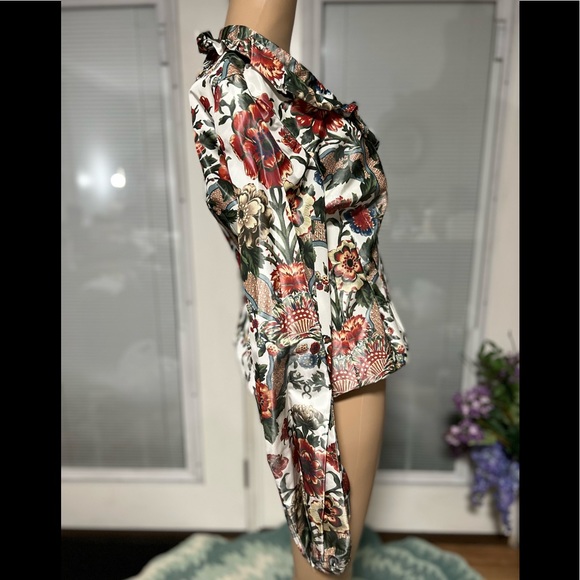 Brook Collection Sabrina Ruffled Floral-Print Taffeta Jacket - Picture 4 of 13